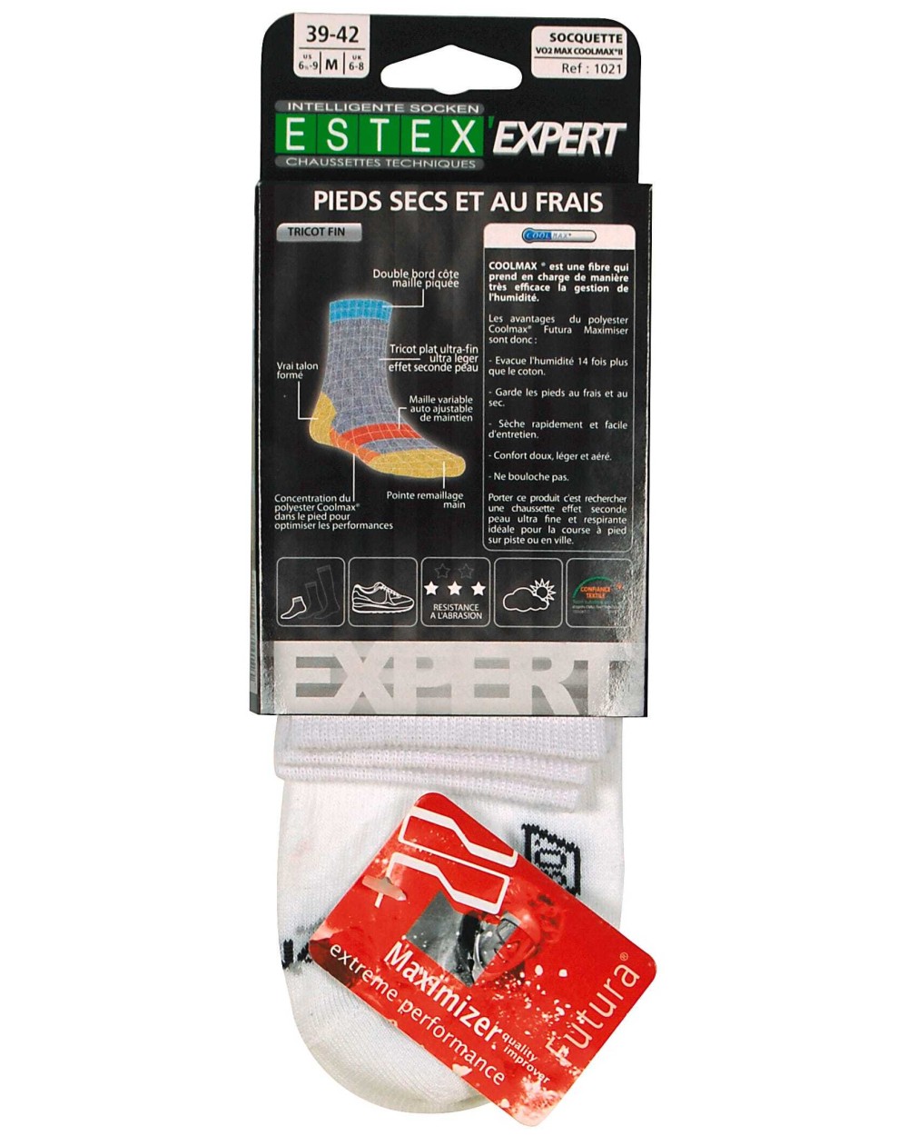 Sous-Vêtements personnalisable ESTEX Lot de 2 paires de socquettes VO2 Coolmax