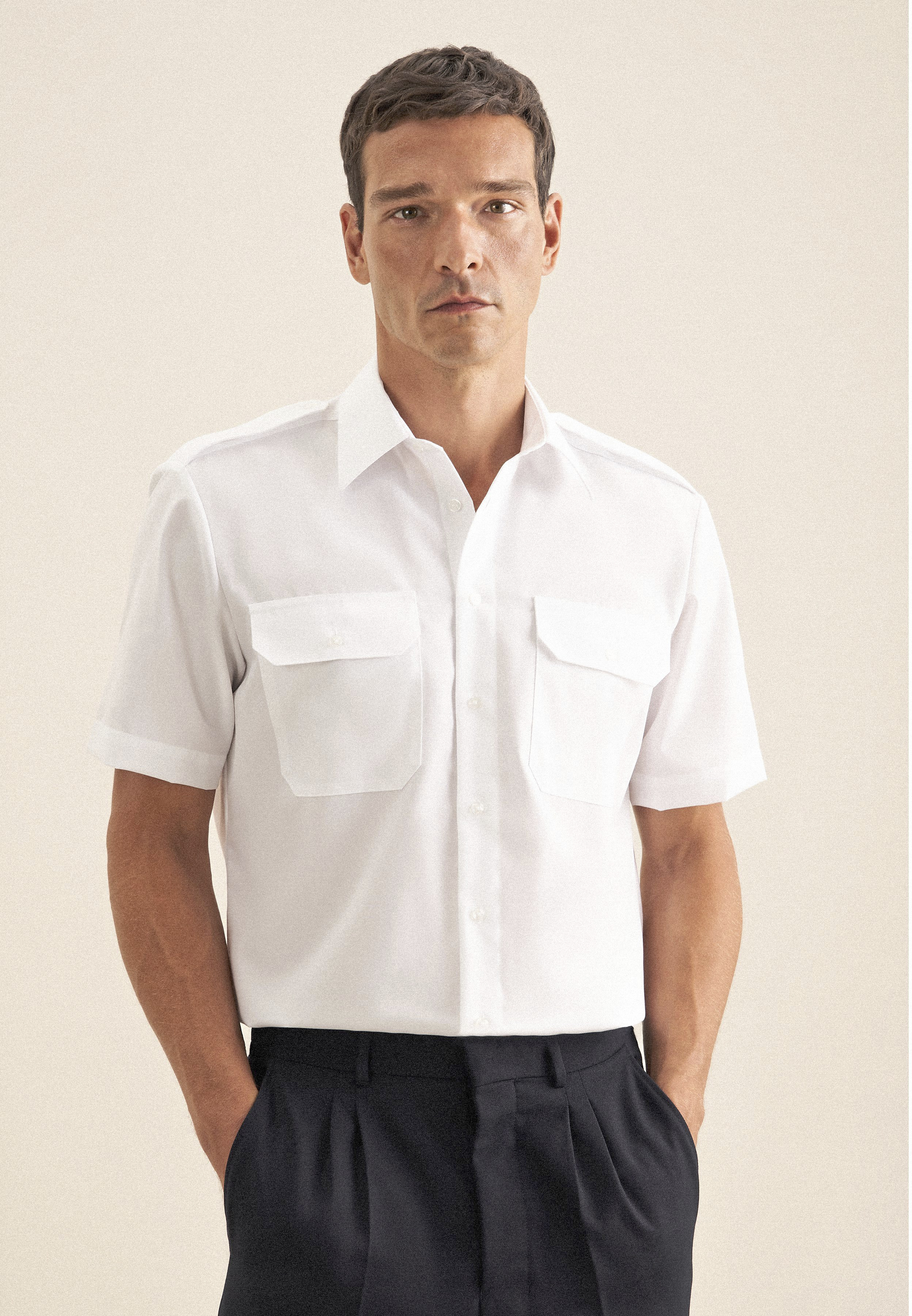 SEIDENSTICKER Men´s Pilot Shirt Regular Shortsleeve Hemden personalisierbar