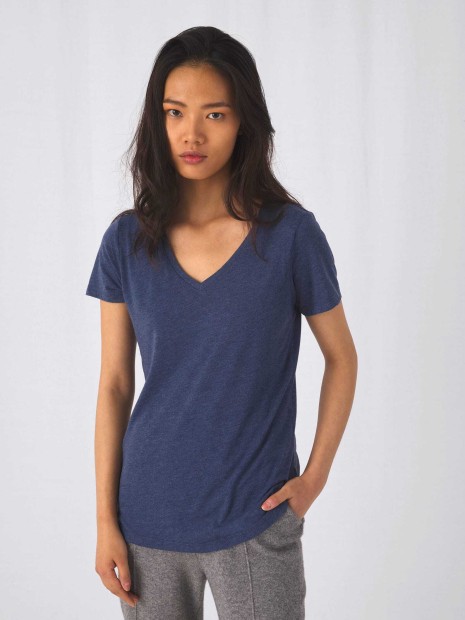 T-Shirts à personnaliser B&C T-shirt Triblend col V Femme 