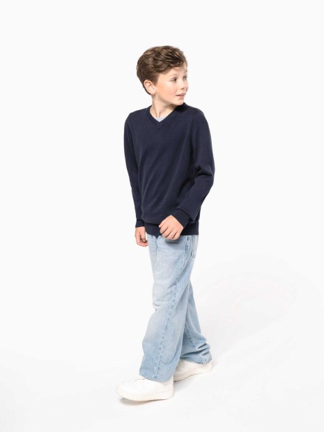 Pulls à personnaliser KARIBAN Pull col V enfant 