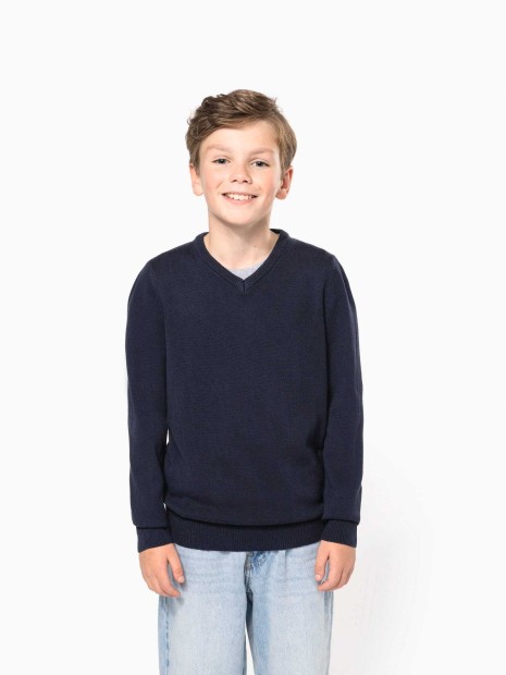 Pulls à personnaliser KARIBAN Pull col V enfant 
