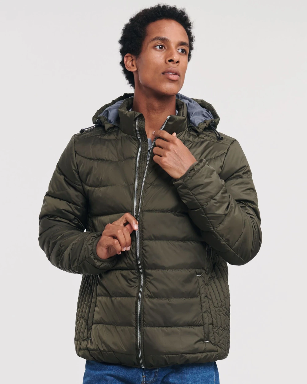 Jassen RUSSELL MEN'S HOODED NANO JACKET voor bedrukking &amp; borduring