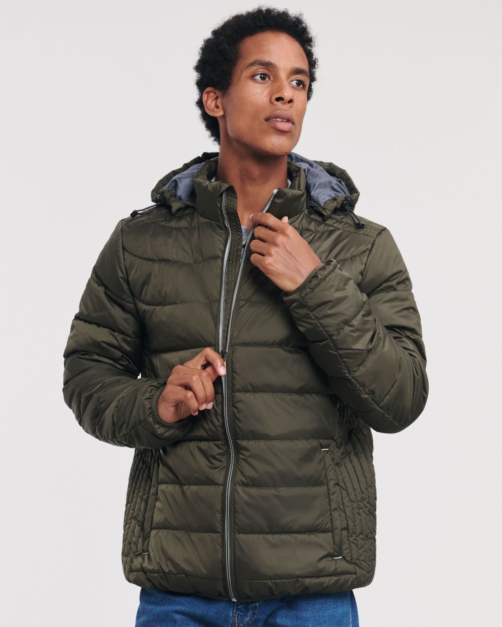 Jassen RUSSELL MEN'S HOODED NANO JACKET voor bedrukking &amp; borduring