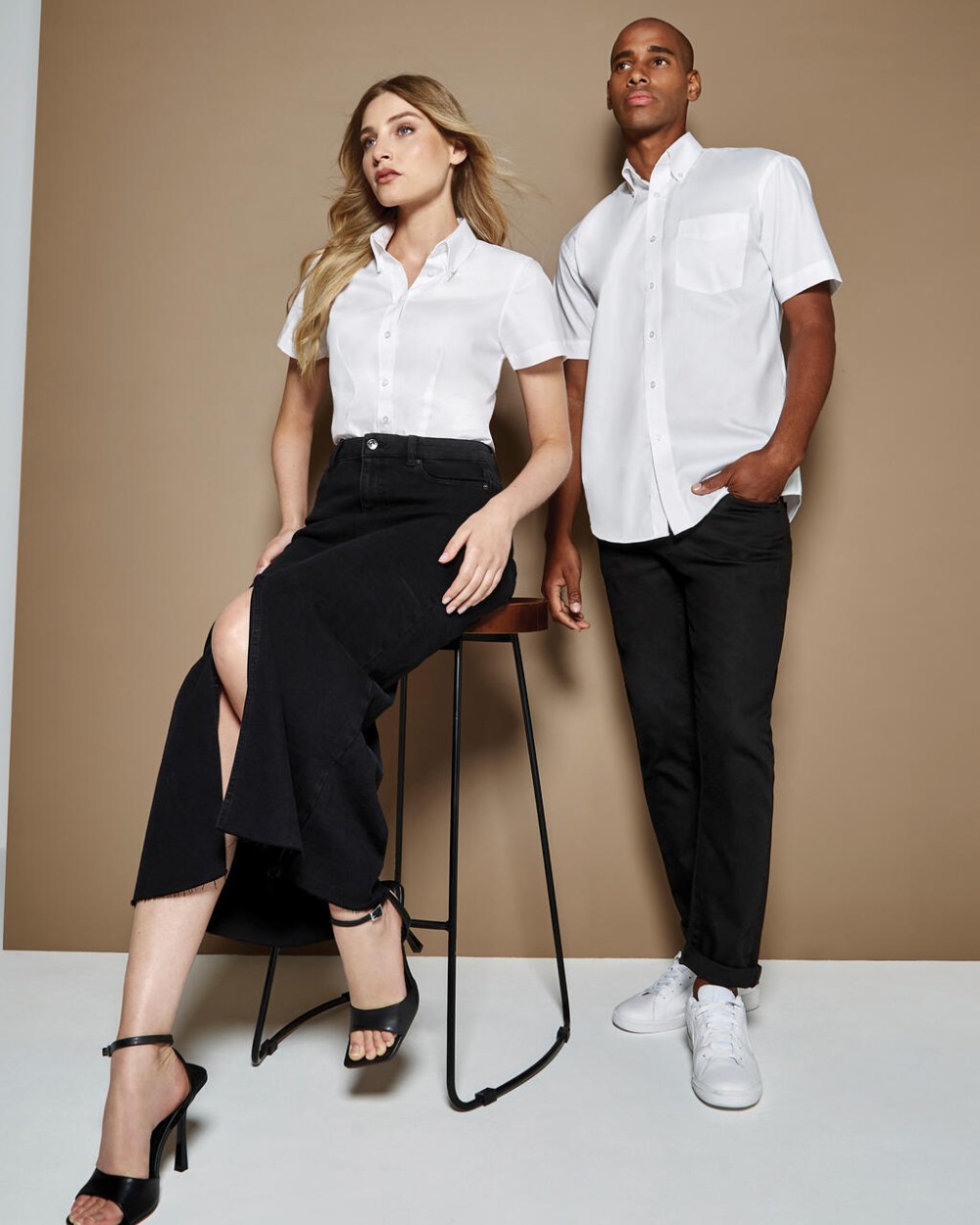 KUSTOM KIT Women's Tailored Fit Premium Oxford Shirt SSL Hemden personalisierbar