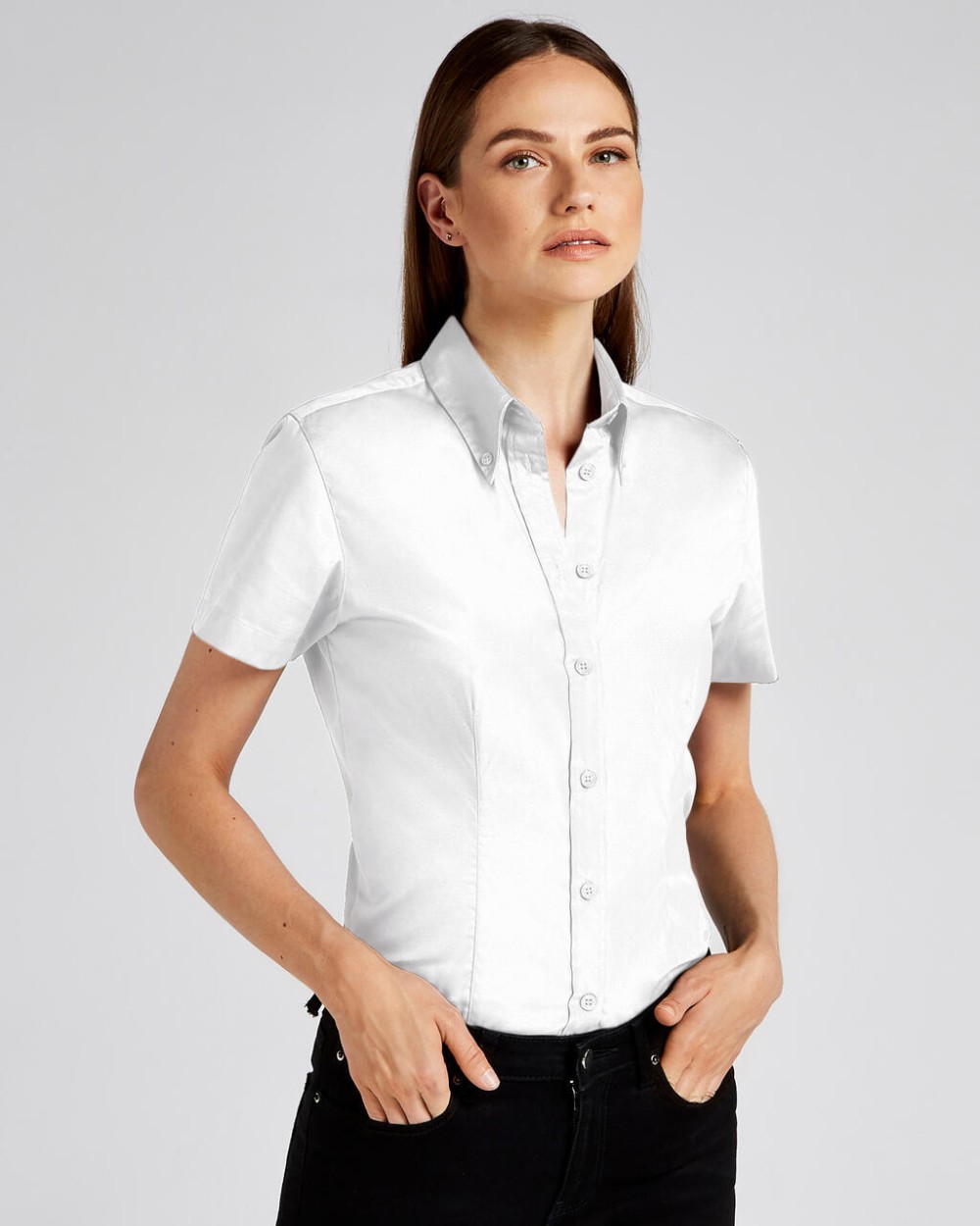 Chemises personnalisable KUSTOM KIT Women's Tailored Fit Premium Oxford Shirt SSL