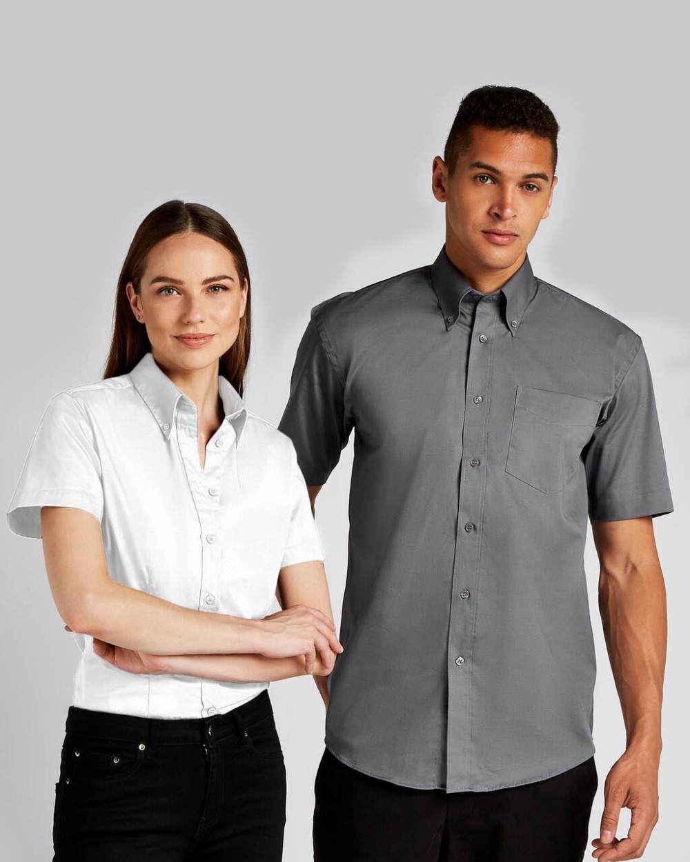 Hemden KUSTOM KIT Women's Tailored Fit Premium Oxford Shirt SSL voor bedrukking &amp; borduring