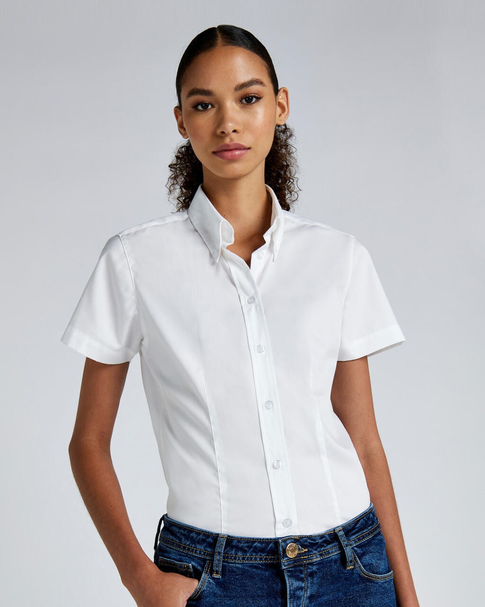 Chemises personnalisable KUSTOM KIT Women's Tailored Fit Premium Oxford Shirt SSL