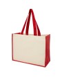 Tote bags 4DO Varai 320 g/m² canvas en jute boodschappentas 23L voor bedrukking &amp; borduring