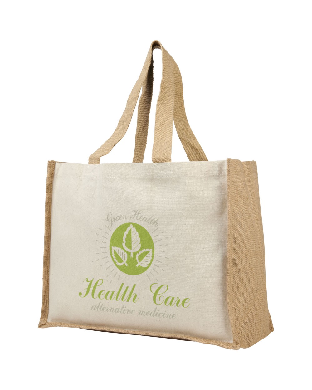 Tote bags 4DO Varai 320 g/m² canvas en jute boodschappentas 23L voor bedrukking &amp; borduring