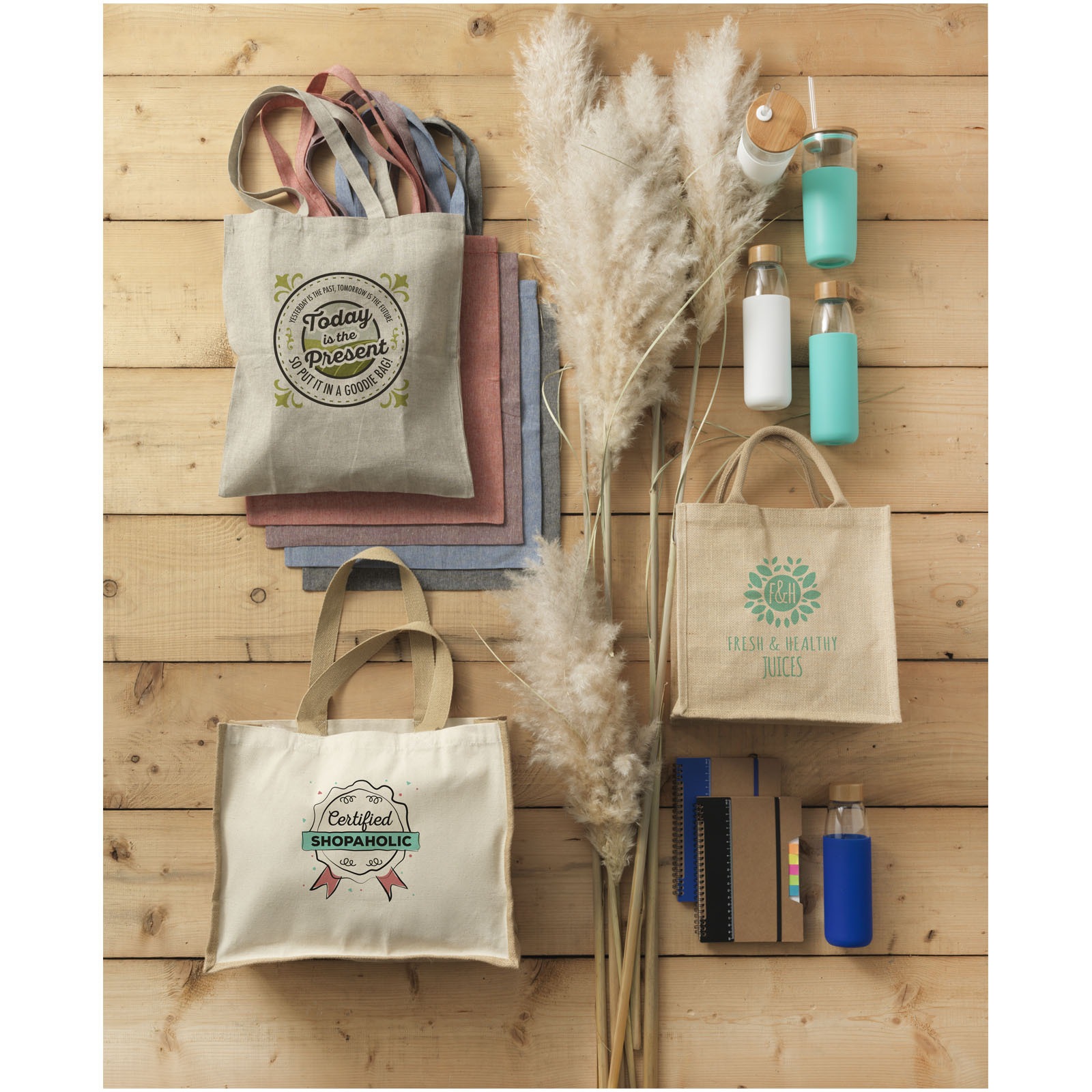 Tote bags personnalisable 4DO Sac Varai 320 g/m² en toile et jute 23L
