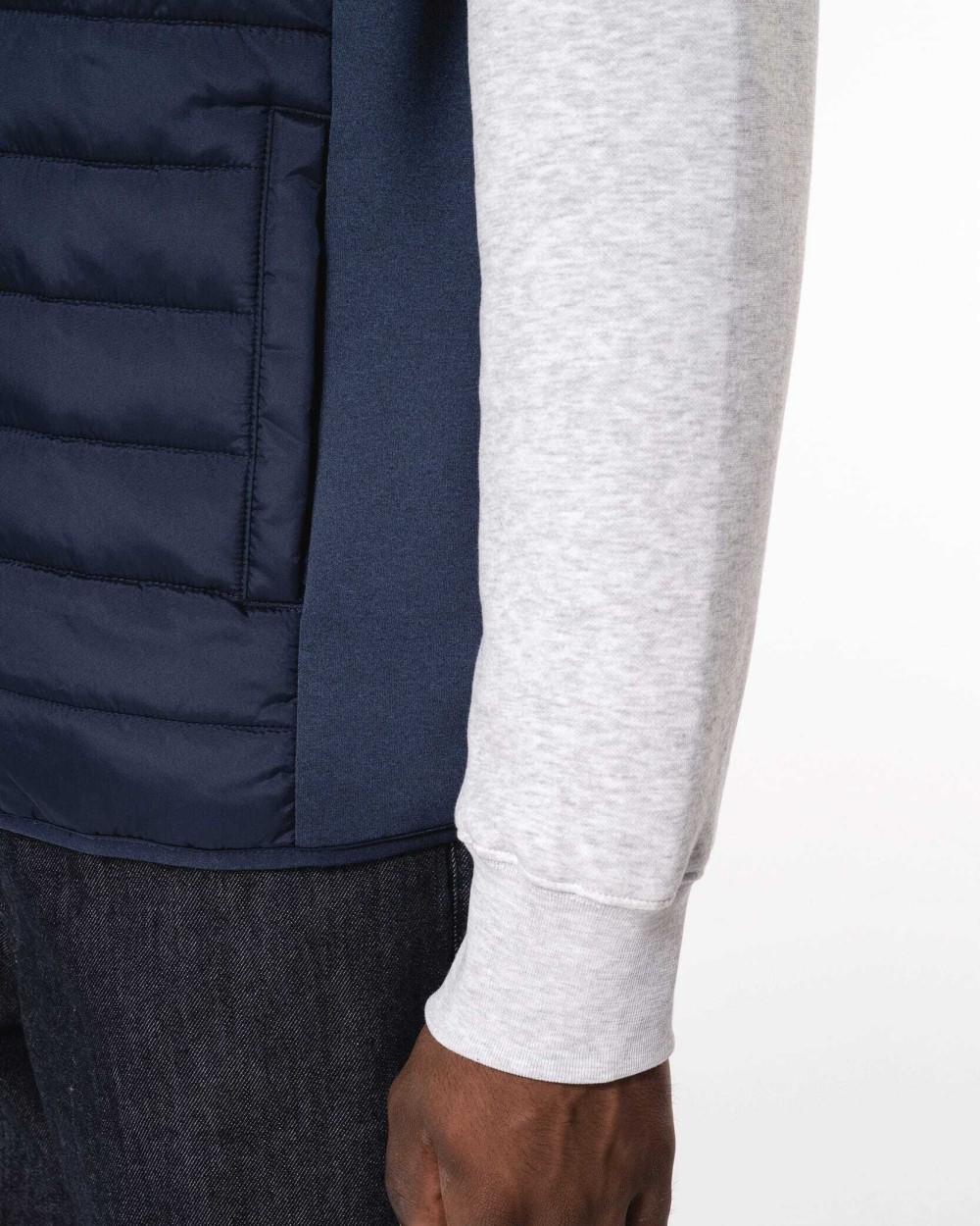 KARIBAN Bodywarmer aus zwei Materialien für Herren Jacken personalisierbar