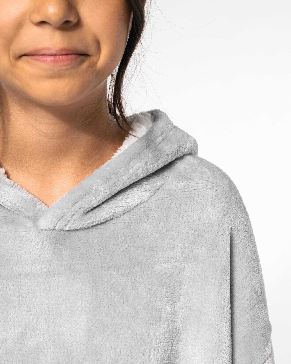 Jassen KARIBAN Poncho plaid voor bedrukking &amp; borduring