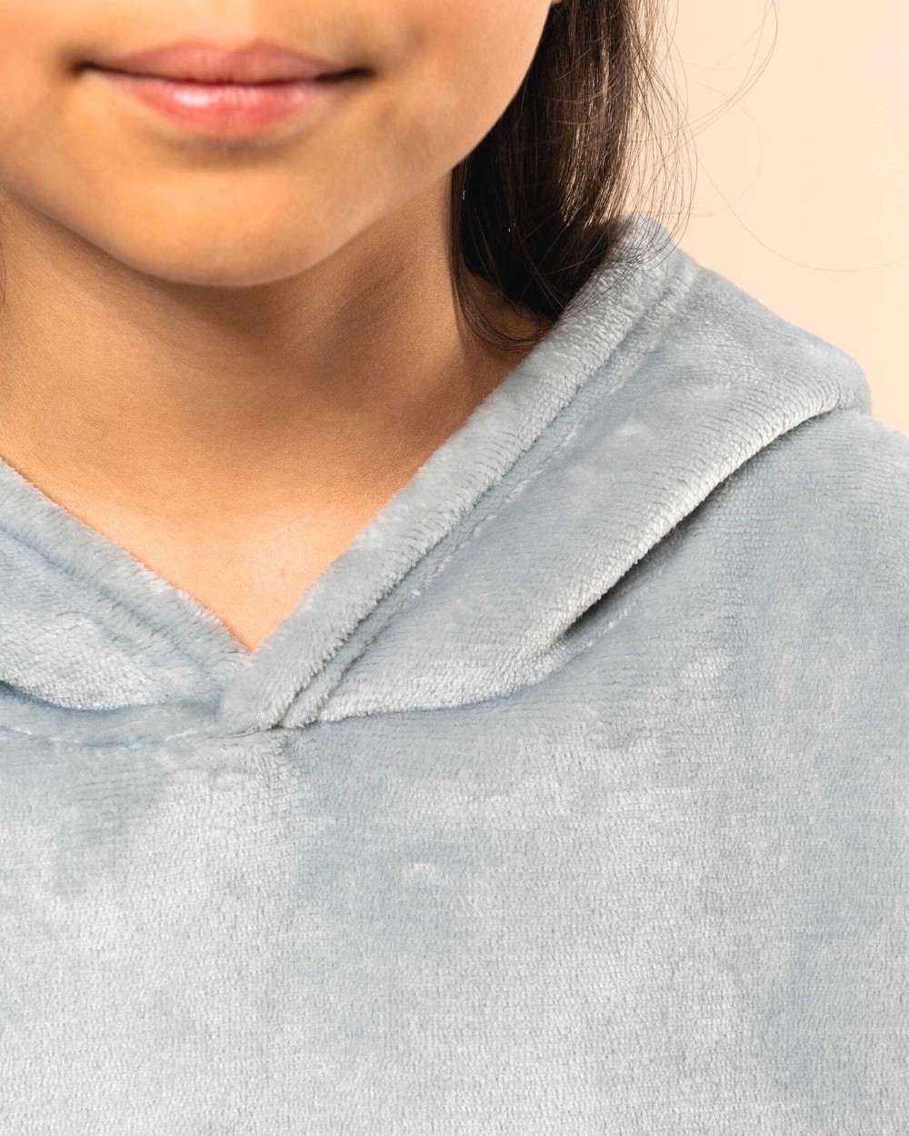 Jassen KARIBAN Kinder poncho plaid voor bedrukking &amp; borduring