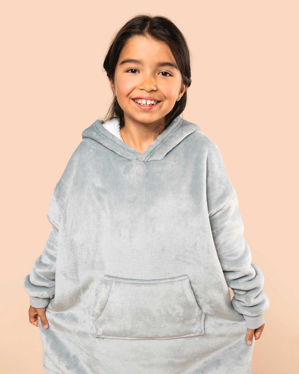 Jassen KARIBAN Kinder poncho plaid voor bedrukking &amp; borduring