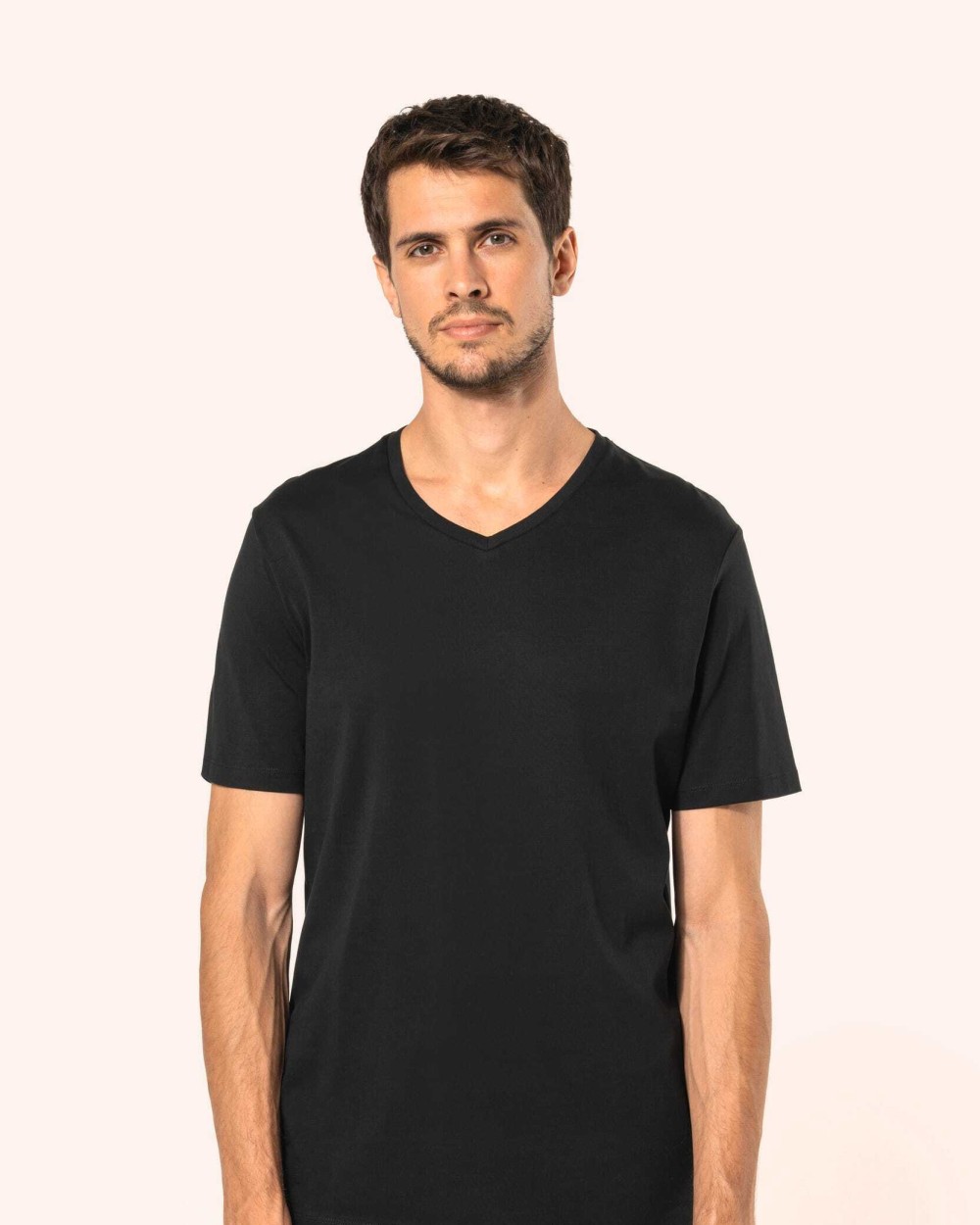 KARIBAN Supima® Herren-T-Shirt mit V-Ausschnitt und kurzen Ärmeln T-Shirts personalisierbar