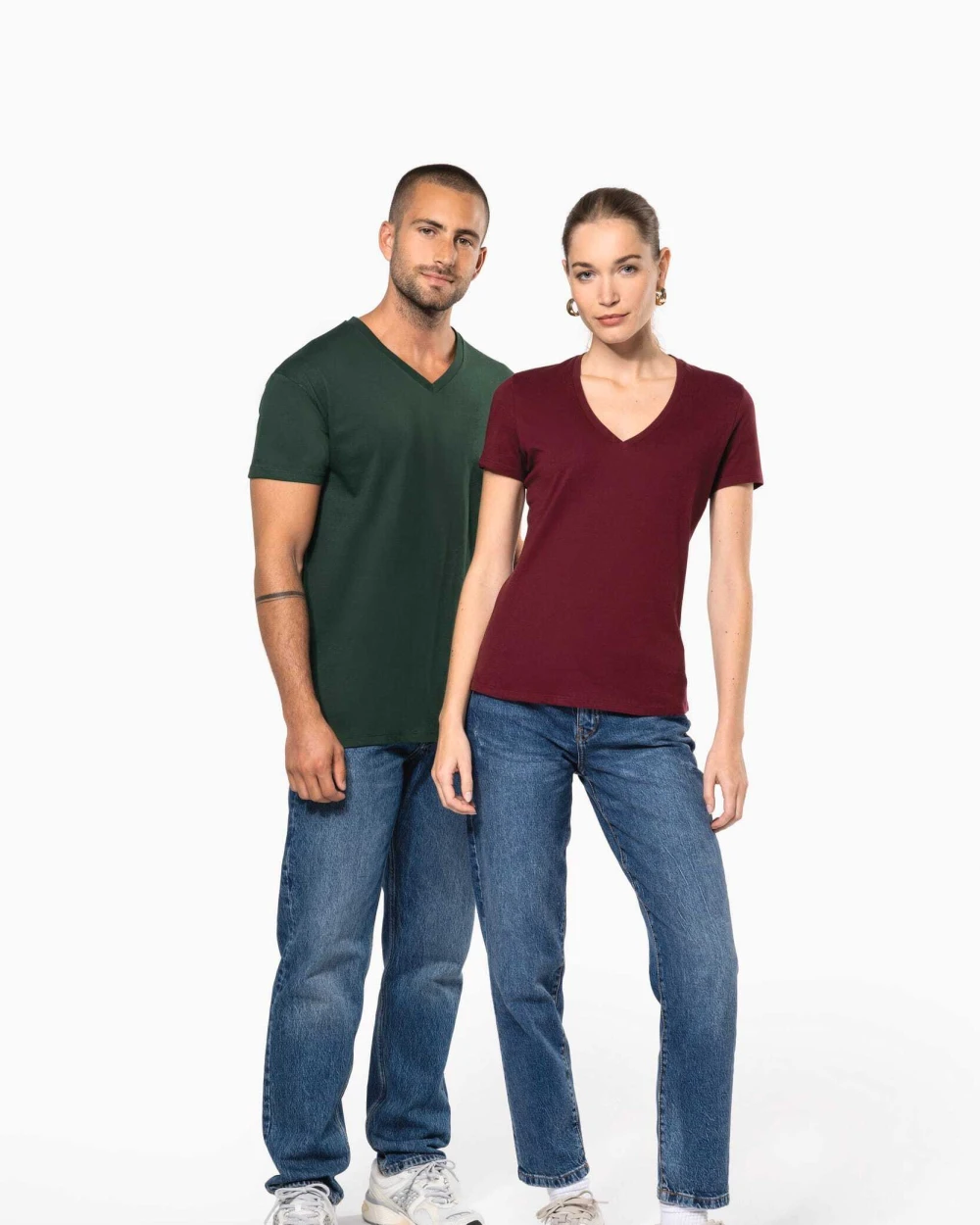 KARIBAN Herren-T-Shirt Bio 150 mit V-Ausschnitt T-Shirts personalisierbar