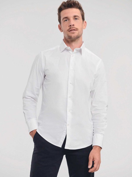 Chemises à personnaliser RUSSELL Chemise fittée homme manches longues 