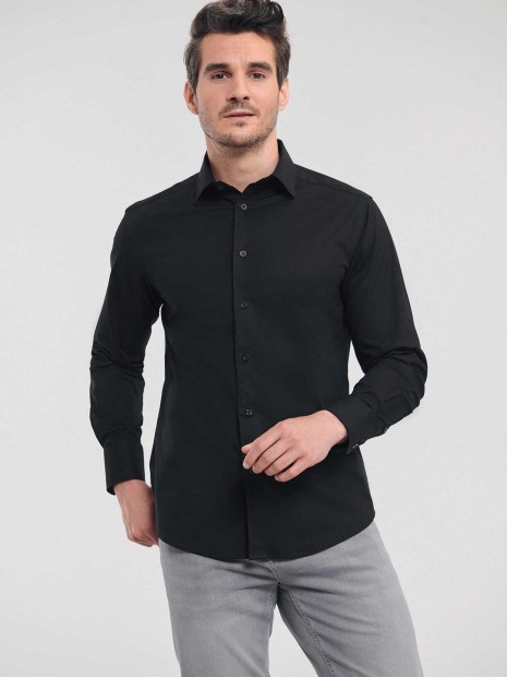 Chemises à personnaliser RUSSELL Chemise fittée homme manches longues 