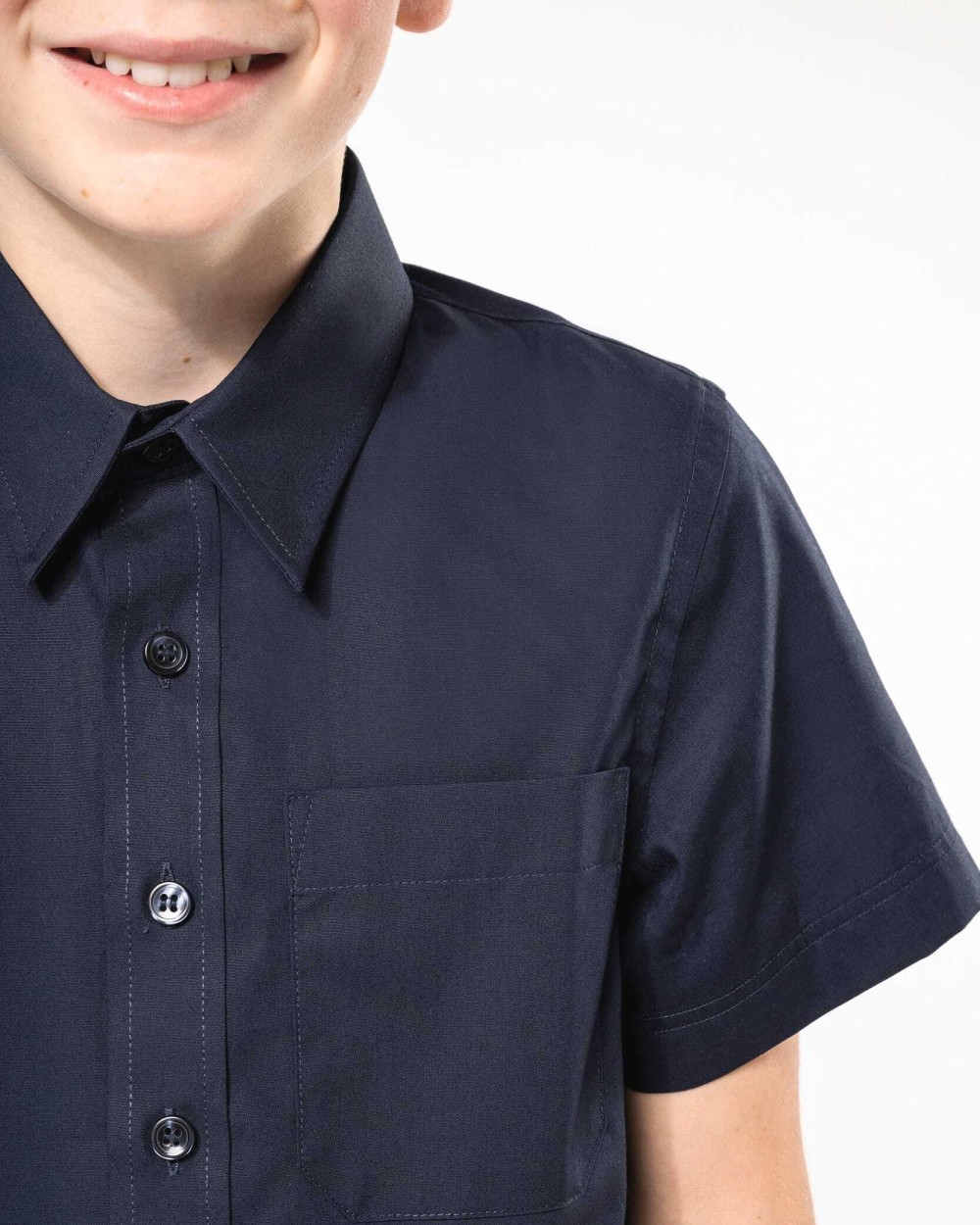 Hemden KARIBAN Kinder poplin overhemd korte mouwen voor bedrukking &amp; borduring