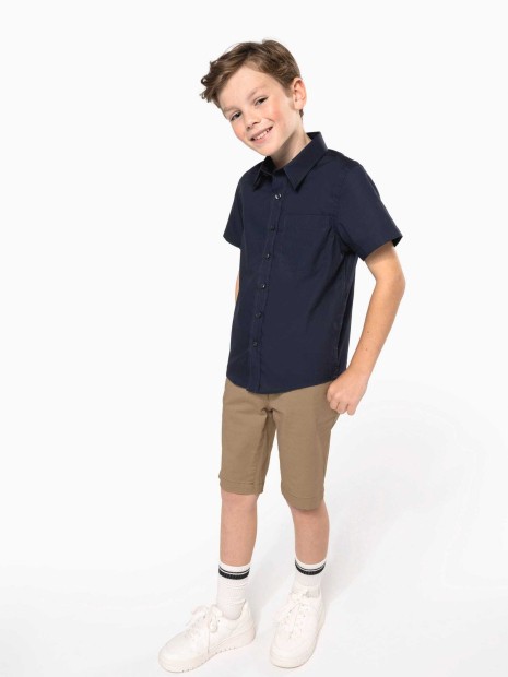 Chemises à personnaliser KARIBAN Chemise popeline manches courtes enfant 