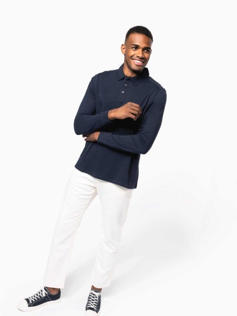 Polos à personnaliser KARIBAN Polo jersey manches longues homme 
