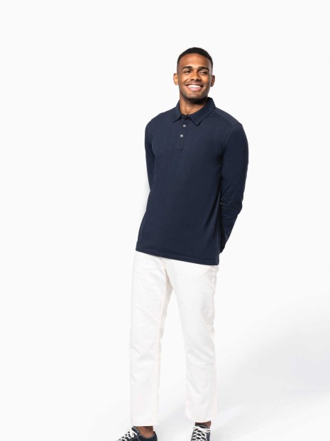 Polos à personnaliser KARIBAN Polo jersey manches longues homme 