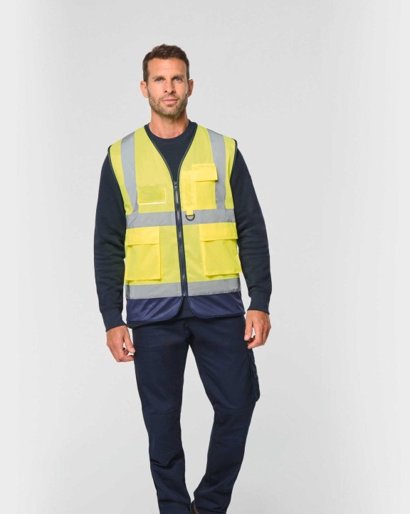 WK. DESIGNED TO WORK Recycelte HI-VIS SICHERHEITSWESTE mit Reißverschluss Warnwesten personalisierbar