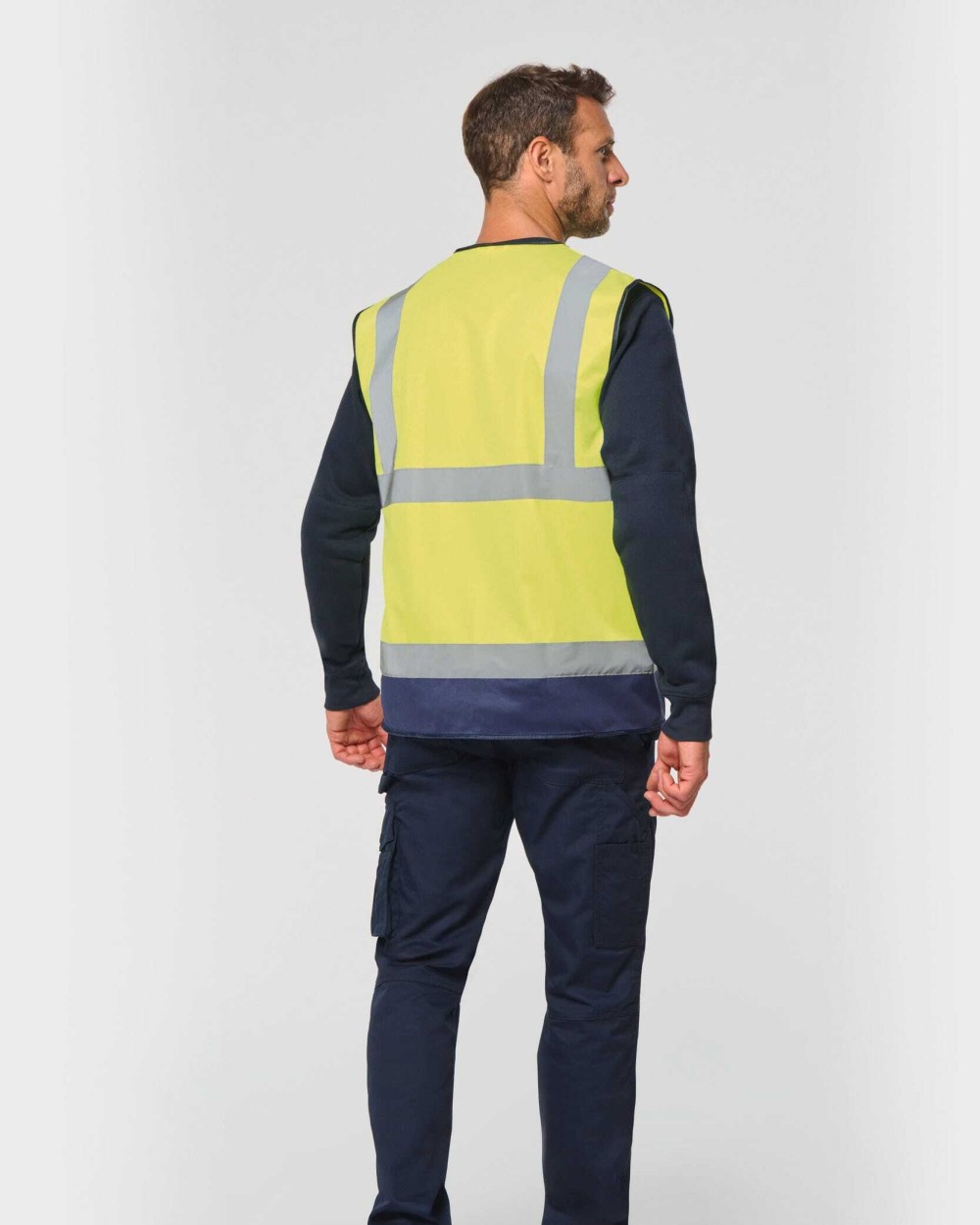WK. DESIGNED TO WORK Recycelte HI-VIS SICHERHEITSWESTE mit Reißverschluss Warnwesten personalisierbar
