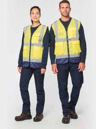 Gilet de sécurité haute visibilité recyclé avec zip unisexe
