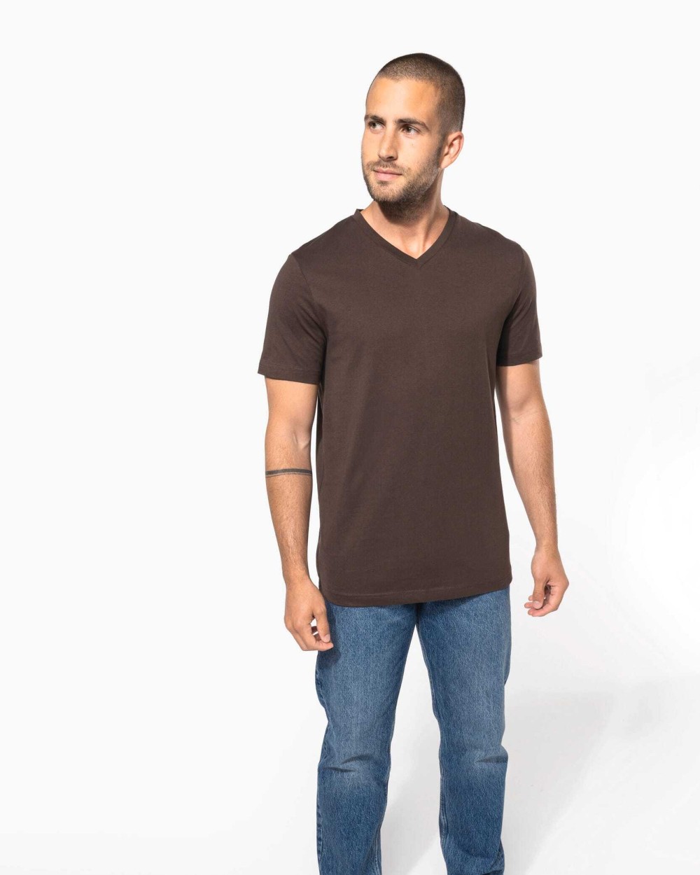 KARIBAN Herren-T-Shirt V-Ausschnitt kurze Ärmel T-Shirts personalisierbar