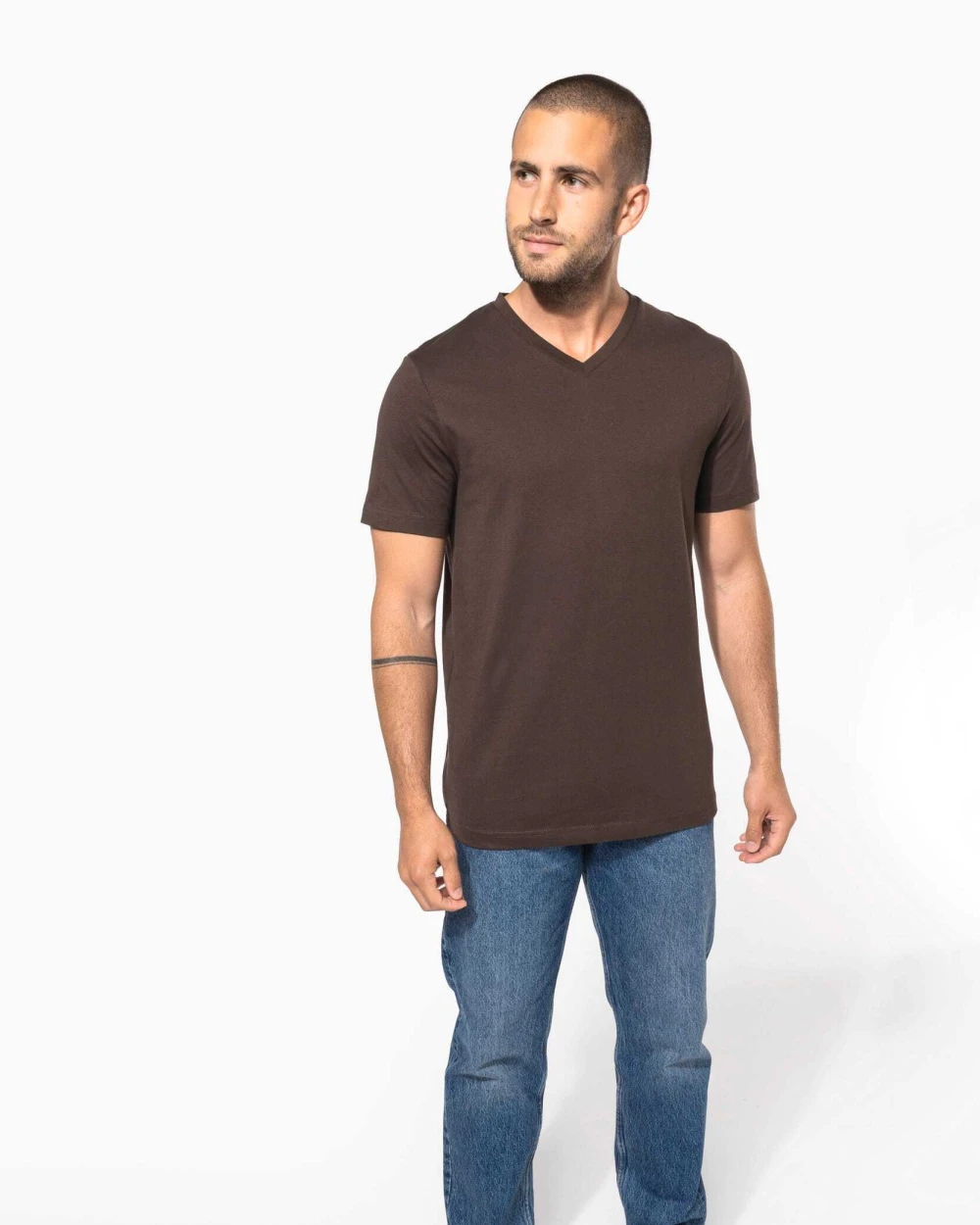 T-shirts KARIBAN T-shirt V-hals korte mouwen voor bedrukking &amp; borduring