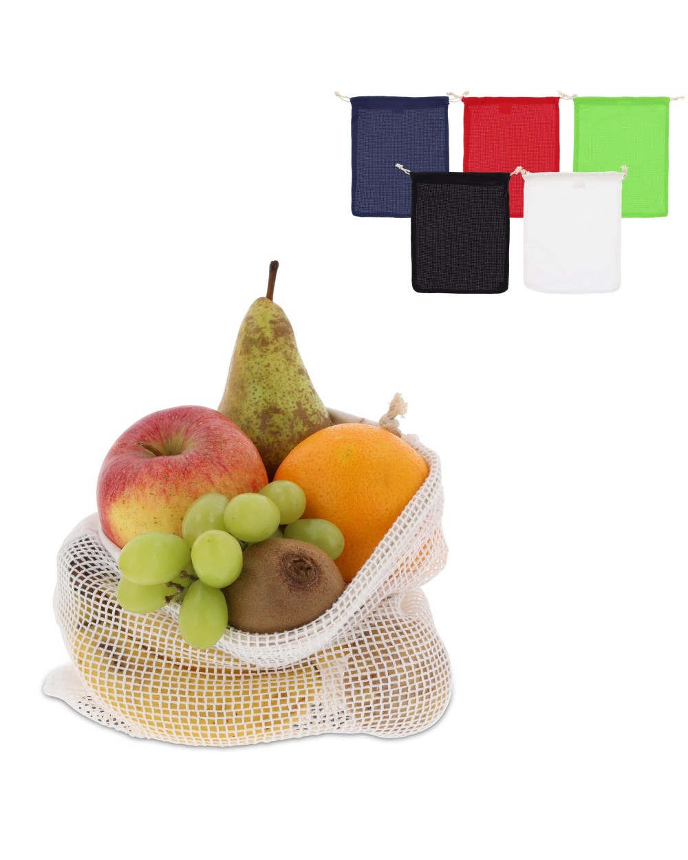 Tassen & Zakken 4DO Herbruikbaar groente & fruit zakje OEKO-TEX® katoen 25x30cm voor bedrukking &amp; borduring