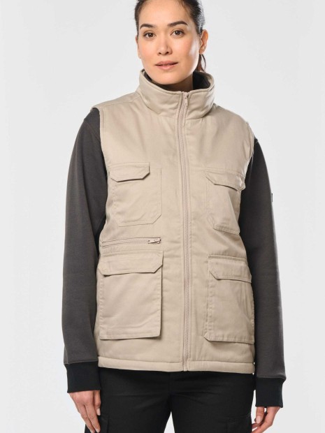 Vestes à personnaliser WK. DESIGNED TO WORK Gilet polycoton multipoches rembourré unisexe 