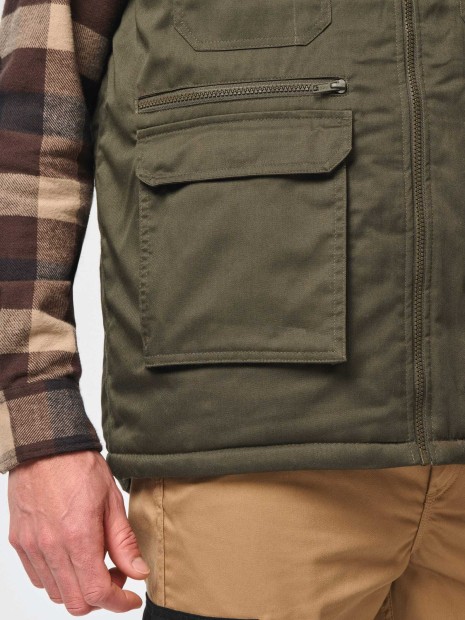 Vestes à personnaliser WK. DESIGNED TO WORK Gilet polycoton multipoches rembourré unisexe 