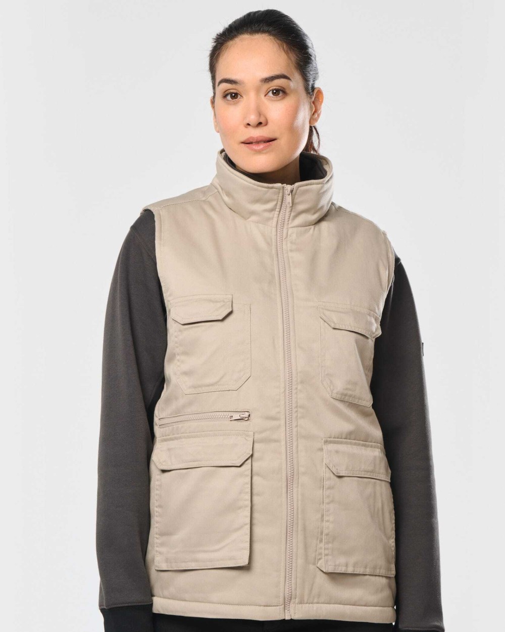 Jassen WK. DESIGNED TO WORK Gewatteerde unisex bodywarmer in polykatoen multizakken voor bedrukking &amp; borduring