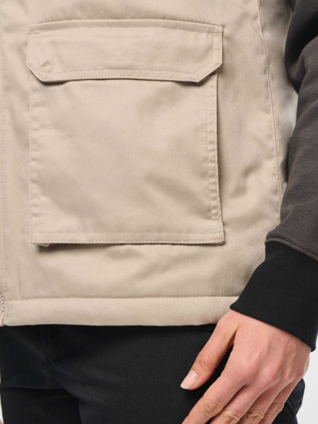 Vestes à personnaliser WK. DESIGNED TO WORK Gilet polycoton multipoches rembourré unisexe 