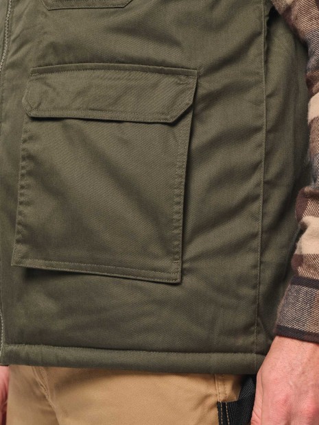 Vestes à personnaliser WK. DESIGNED TO WORK Gilet polycoton multipoches rembourré unisexe 