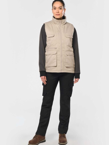 Vestes à personnaliser WK. DESIGNED TO WORK Gilet polycoton multipoches rembourré unisexe 