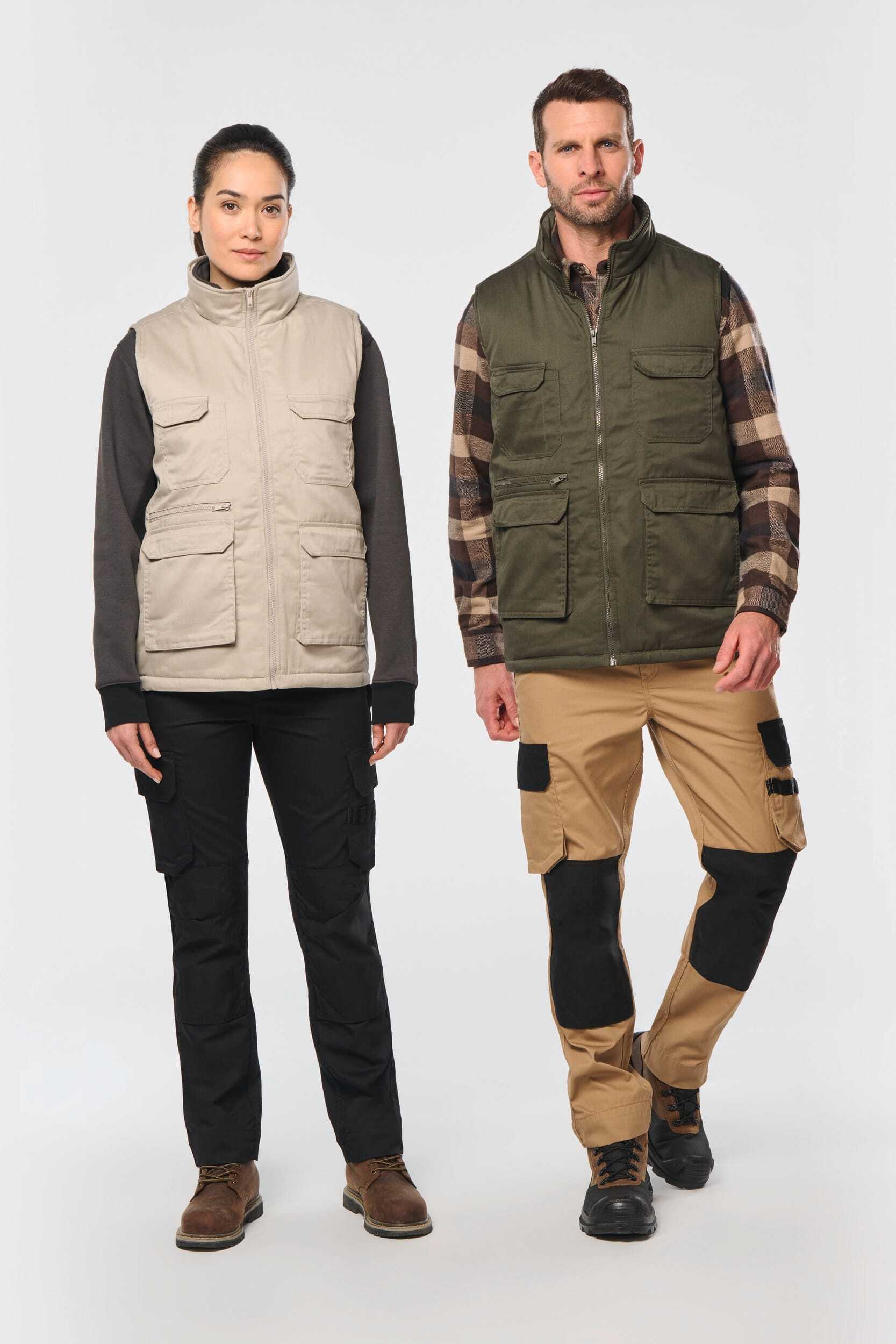 Vestes personnalisable WK. DESIGNED TO WORK Gilet polycoton multipoches rembourré unisexe