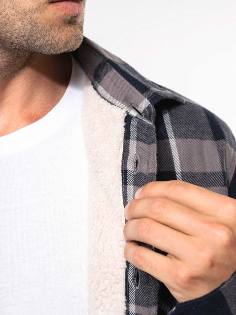 Vestes à personnaliser KARIBAN Surchemise à carreaux doublée sherpa homme 