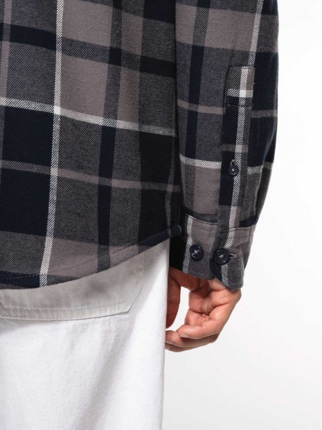 Vestes à personnaliser KARIBAN Surchemise à carreaux doublée sherpa homme 