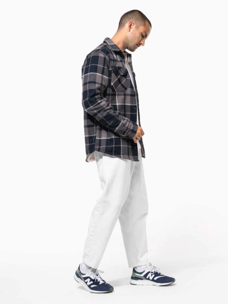 Vestes à personnaliser KARIBAN Surchemise à carreaux doublée sherpa homme 