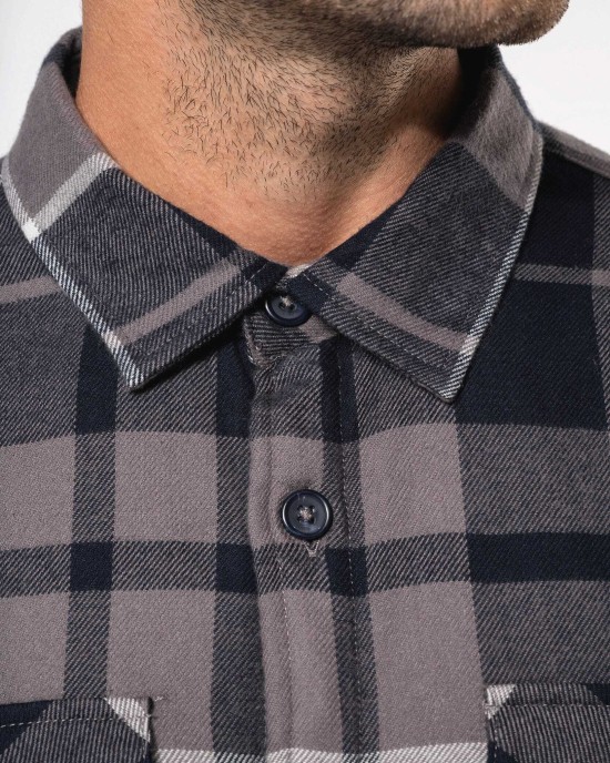 Vestes personnalisable Kariban Surchemise à carreaux doublée sherpa homme