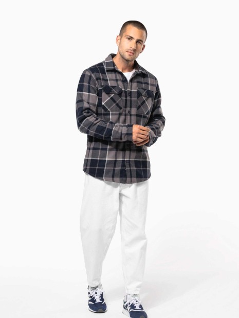 Vestes à personnaliser KARIBAN Surchemise à carreaux doublée sherpa homme 