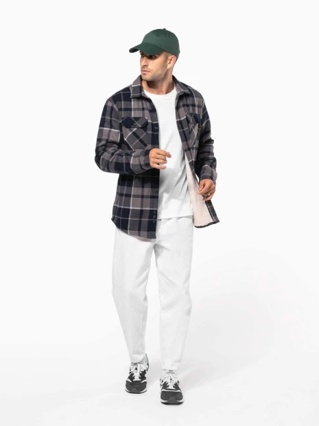Vestes à personnaliser KARIBAN Surchemise à carreaux doublée sherpa homme 