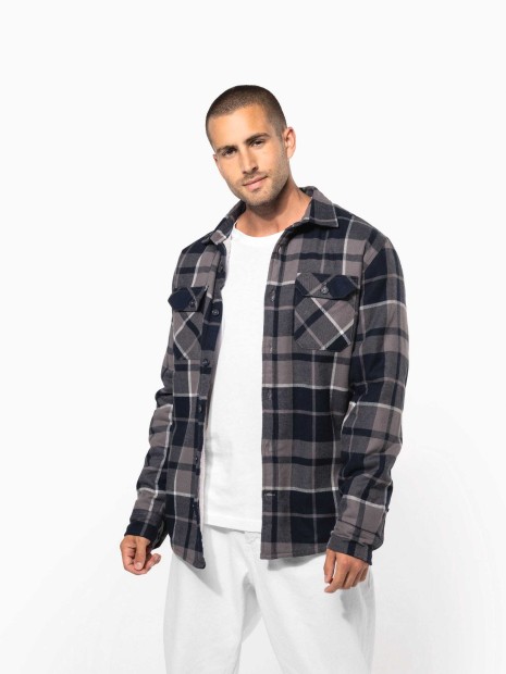 Vestes à personnaliser KARIBAN Surchemise à carreaux doublée sherpa homme 