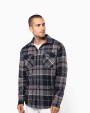 Jassen KARIBAN Geruit overshirt met sherpavoering voor bedrukking &amp; borduring