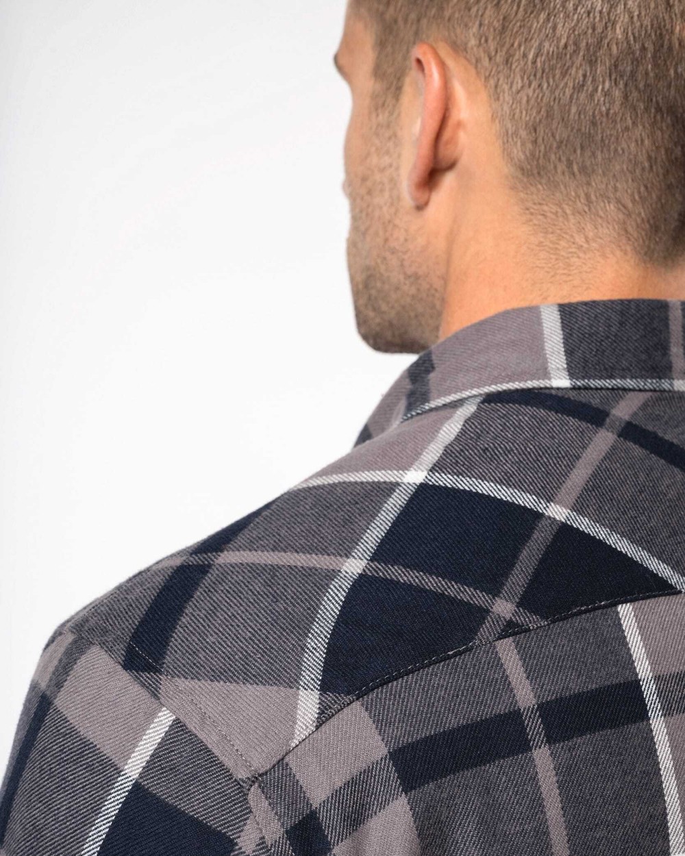 KARIBAN Karo-Hemdjacke mit Sherpa-Futter Jacken personalisierbar