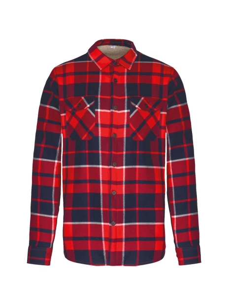 KARIBAN Surchemise à carreaux doublée sherpa homme /api/colors/f5bf4000-0e50-44df-a851-0b6b2cd16470 personnalisable