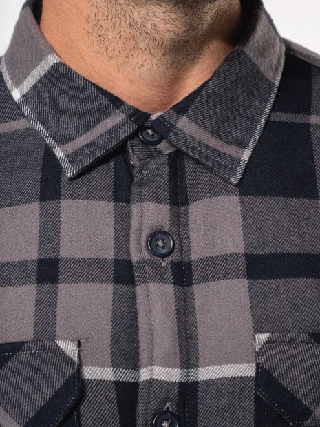 Vestes à personnaliser KARIBAN Surchemise à carreaux doublée sherpa homme 